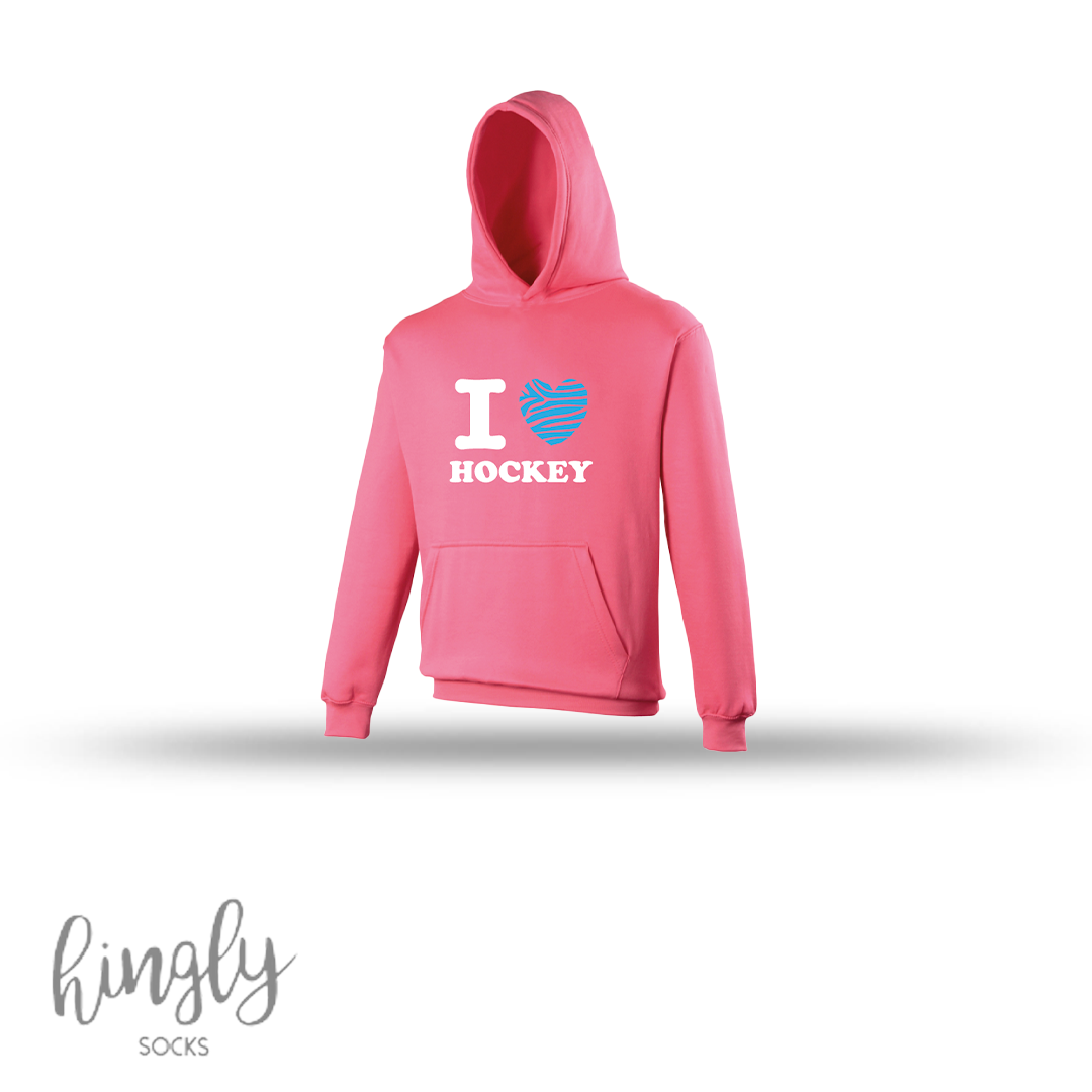 Hingly I love Hockey Zebra Hoodie