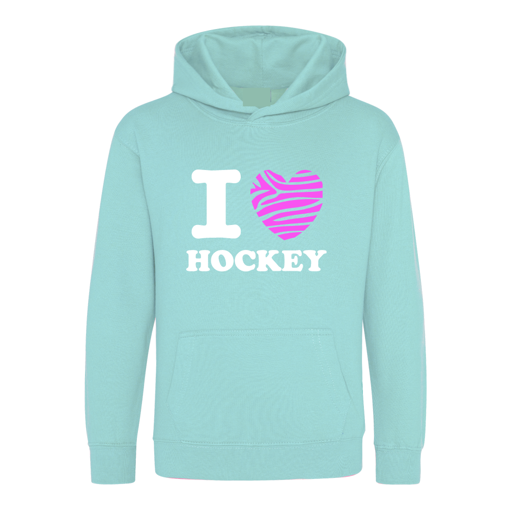 Hingly I Love Hockey Zebra Hoodie