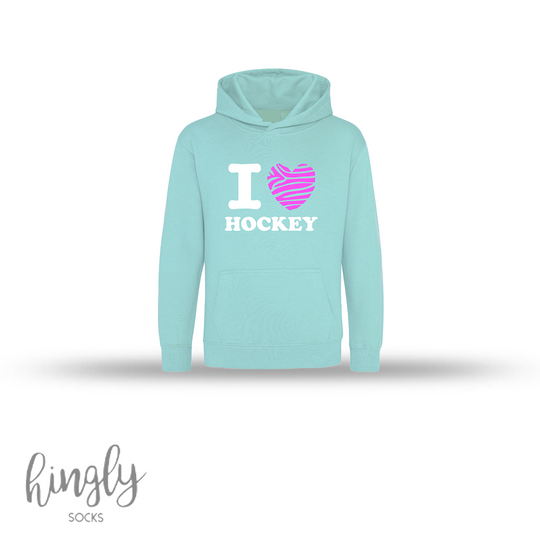 Hingly I Love Hockey Zebra Hoodie